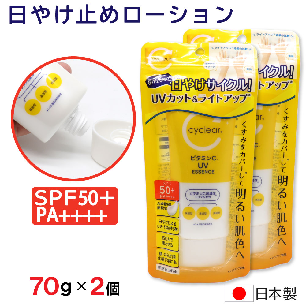 日焼け止め ローション 70g×2個 SPF50+ PA++++ UVカット 顔・からだ用