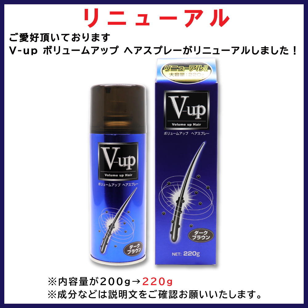 増毛スプレー ダークブラウン 大容量 220g ×3本 ボリュームアップ ヘアスプレー ピノーレ V-up｜wagonsale｜07