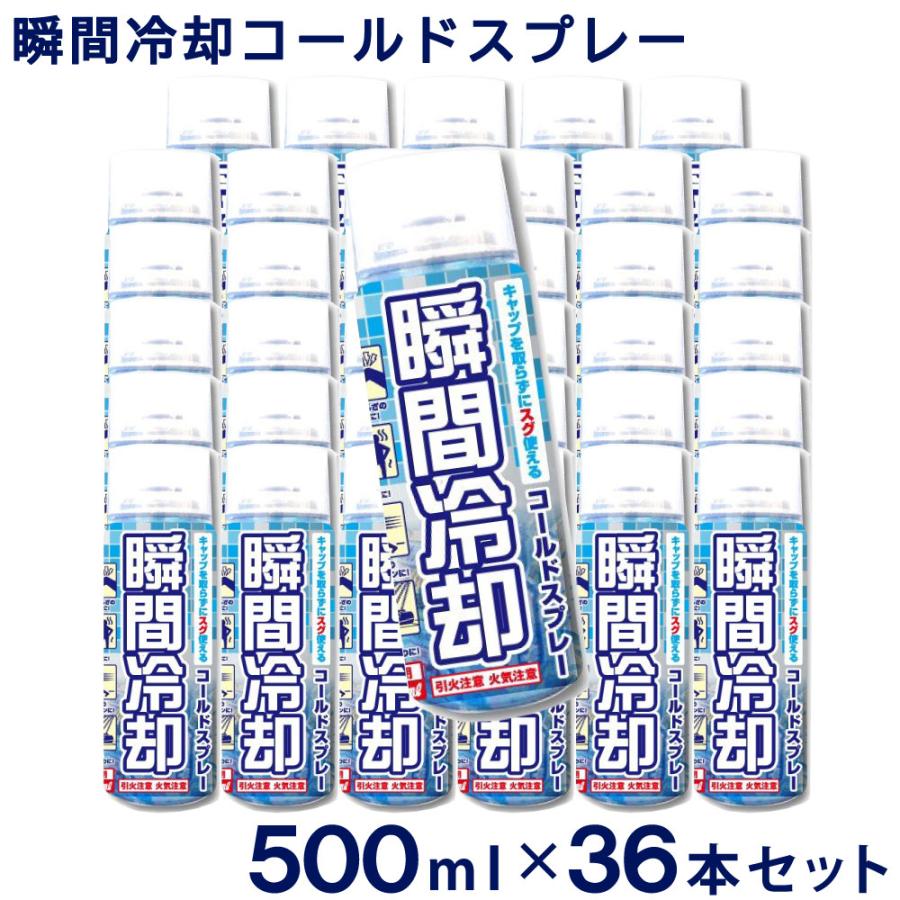 コールドスプレー 冷却 熱中症 対策 お徳用 500ml 36本セット 日本製｜wagonsale