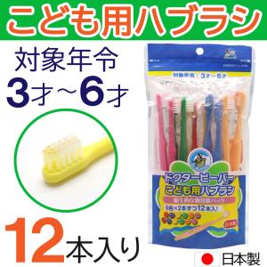 歯ブラシ 子供用  ふつう 12本入り３才〜６才 こども用ハブラシ 歯磨き キッズ 日本製