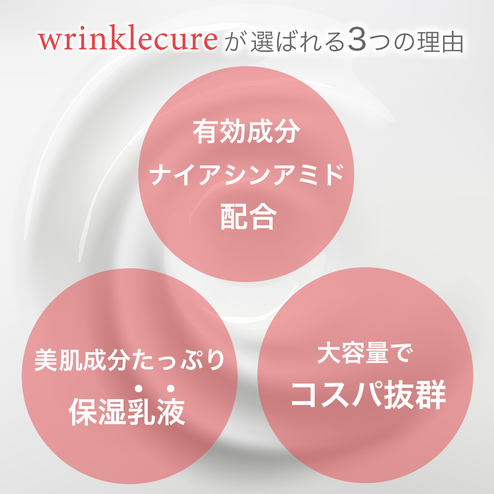 シワ改善クリーム 乳液 ナイアシンアミド 配合 200ml しみ そばかす 対策 TIAS リンクルキュア エイジングケア 乳液 肌荒れ 乾燥 医薬部外品 日本製 大容量｜wagonsale｜02