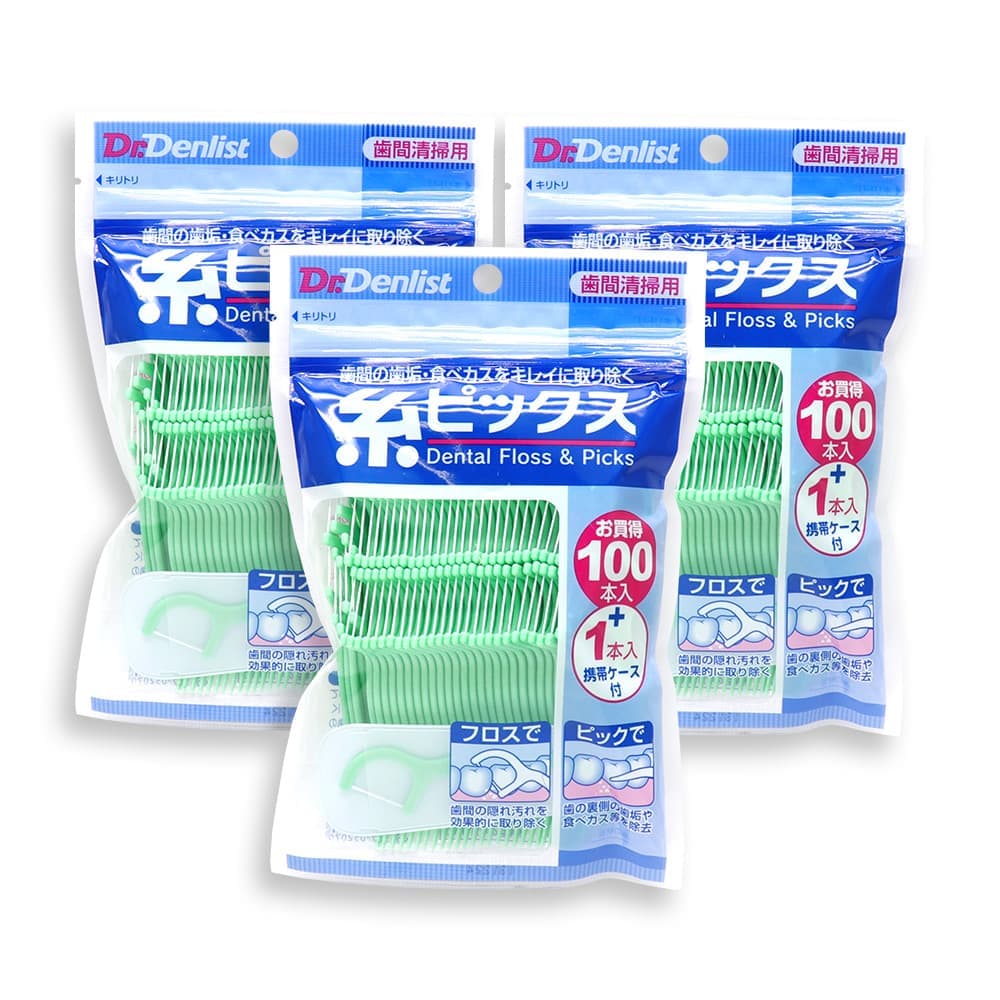 ドクターデンリスト 糸ピックス 101本入り 携帯ケース付 歯間清掃用