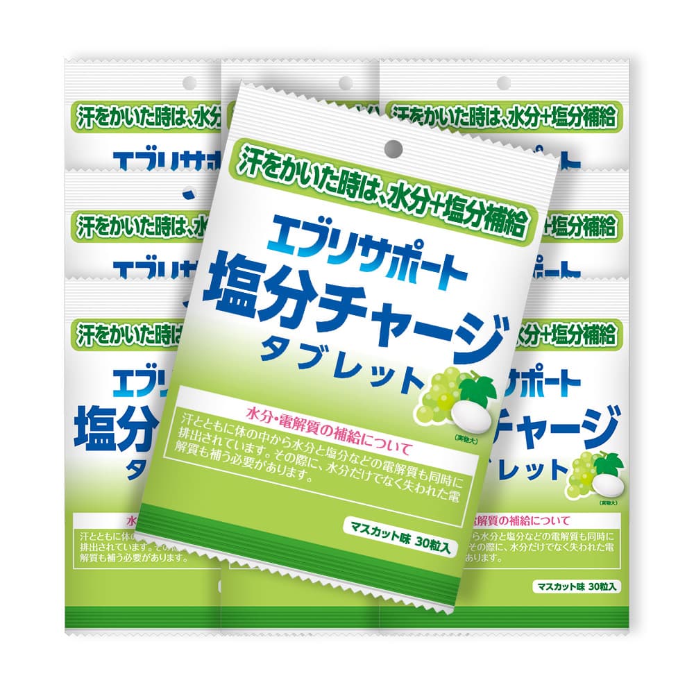 塩分チャージ タブレット マスカット味 300粒（30粒入×10袋） エブリサポート 塩分補給  塩分タブレット | エブリサポート | 08