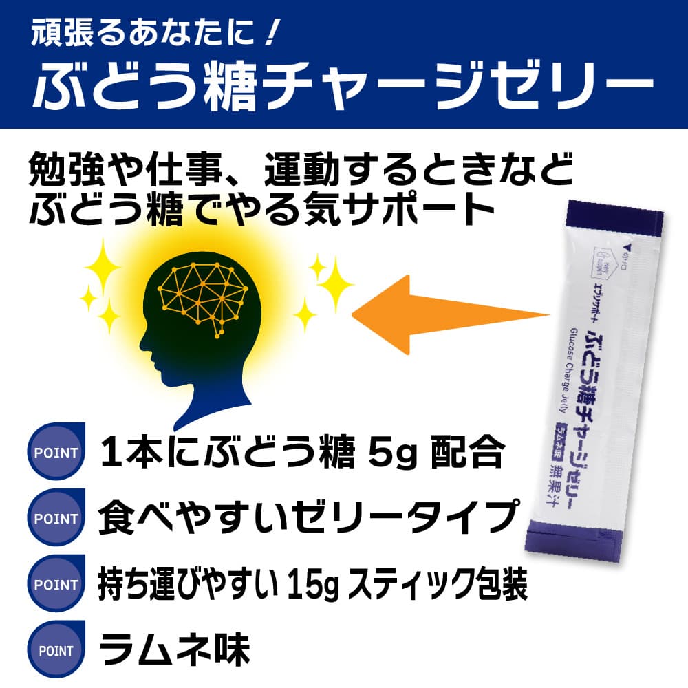 ぶどう糖 チャージゼリー ラムネ味 20本(1...の詳細画像2