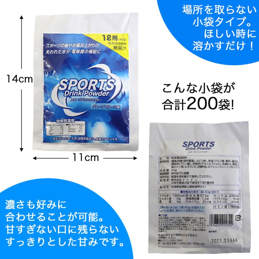 スポーツ ドリンク 粉末 パウダー 熱中症 対策 1L用 10袋入 20箱セット｜wagonsale｜03