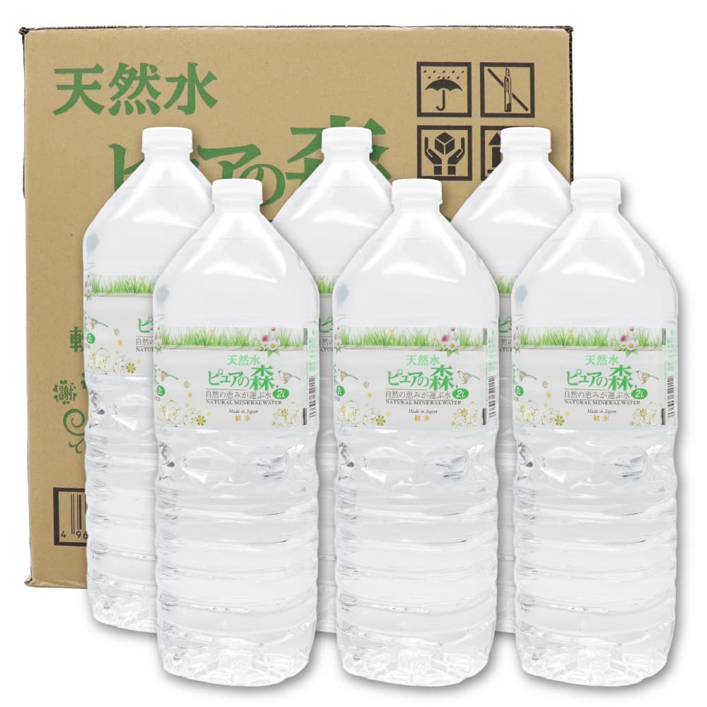 ミネラルウォーター 天然水 軟水 ピュアの森 2L 6本セット 日本製 : わ