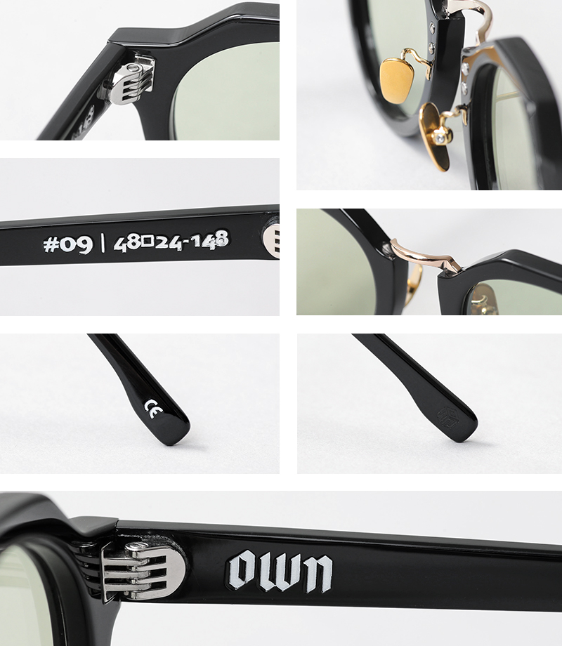 オウン OWN OW-09BK-SMGRN #09 BLACK / SMOKEY GREEN ボストンタイプ