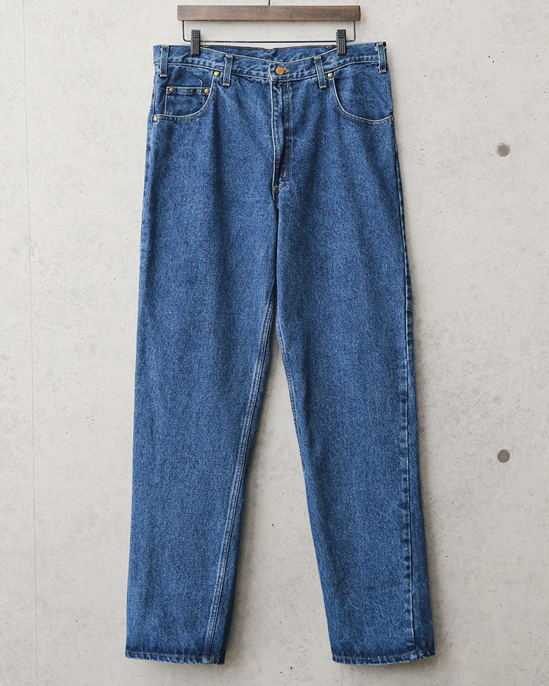 90's USA製 RRL ダブルアールエル デニムパンツ ジーンズ 革