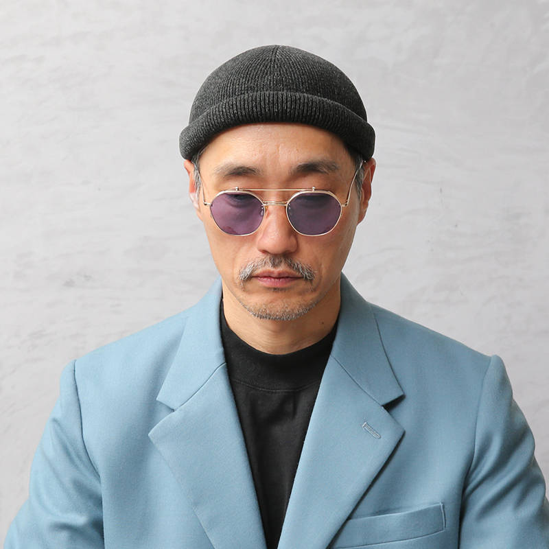 OWN ダブルブリッジ　サングラス オウン OWN OW-17FL-GD-PL #17 FLIP-UP GOLD / PURPLE チタン メタル