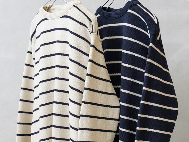 Binghamton Knitting Company ビンガムトン ニッティングカンパニー 19717 Striped Crew Pullover ストライプ クルー プルオーバー【T】【Cx】｜メンズ トップス 大きいサイズ ニット ボーダー 保温 アメリカ製 ブランド おしゃれ Binghamton Knitting Company（ビンガムトンニッティングカンパニー