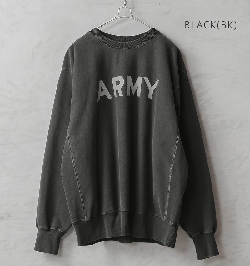 HOUSTON（ヒューストン） 22344 PIGMENT DYE ARMY プリント スウェット