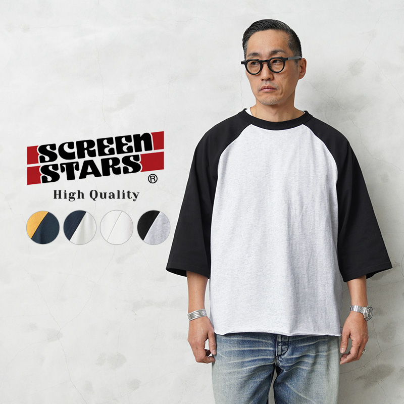楽天市場】SCREEN STARS ROUND HEM 4/5 TEE ロンT 8分袖Tシャツ