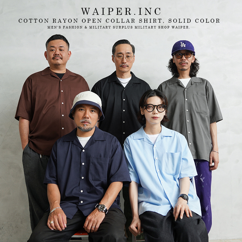 WAIPER.inc ワイパーインク コットンレーヨン オープンカラーシャツ