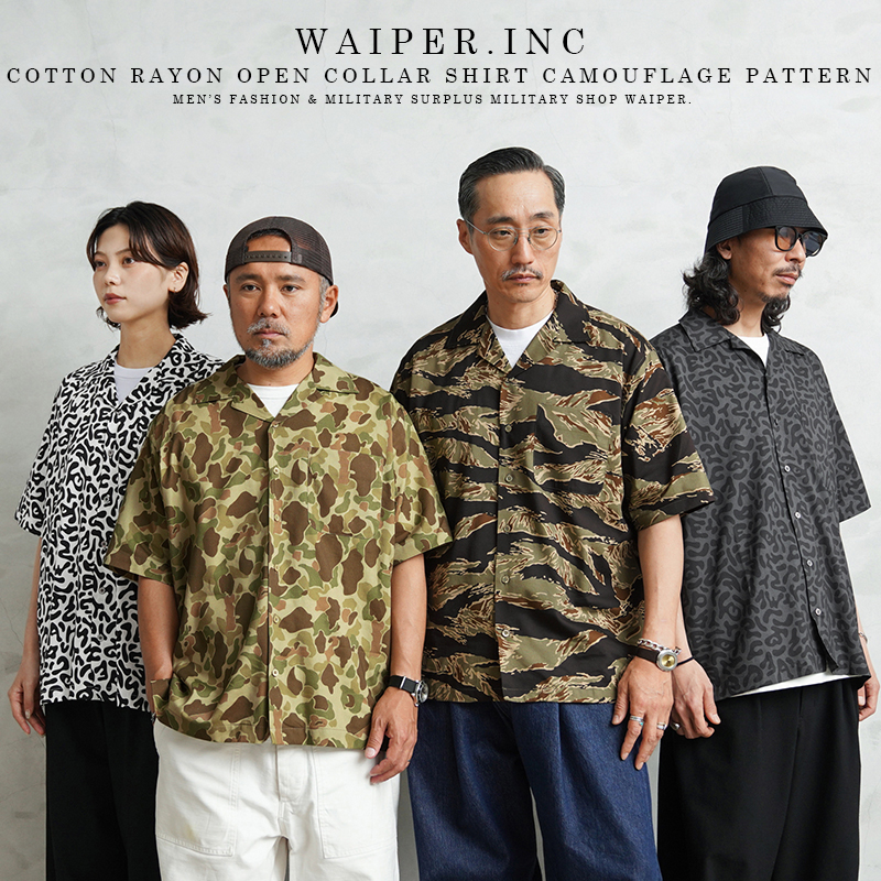 WAIPER.inc ワイパーインク コットンレーヨン オープンカラーシャツ