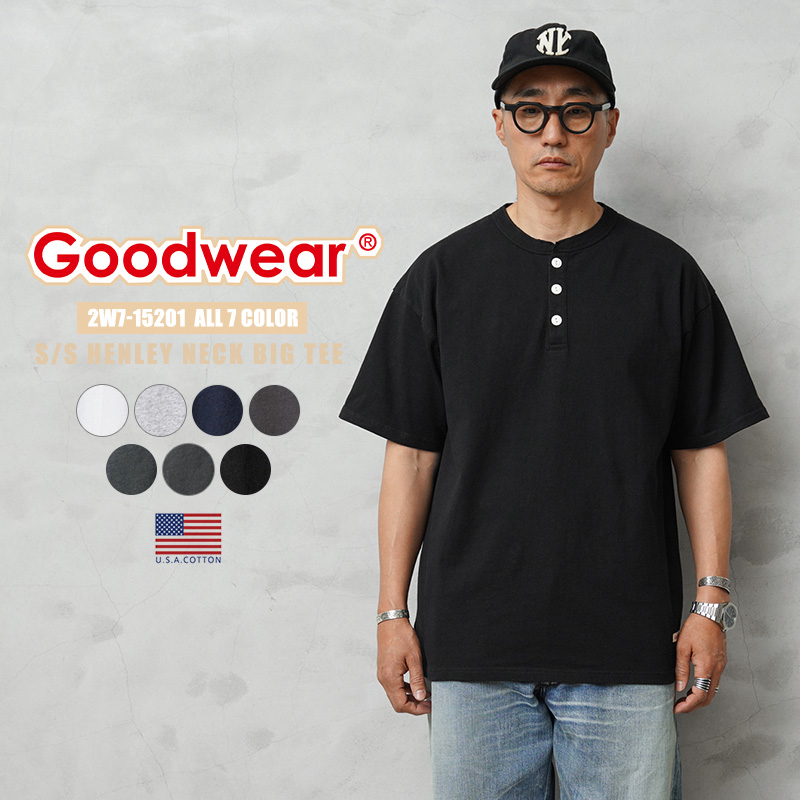 大人気新作 Goodwear グッドウェア 2W7-15201 USAコットン S/S ヘンリー トップス