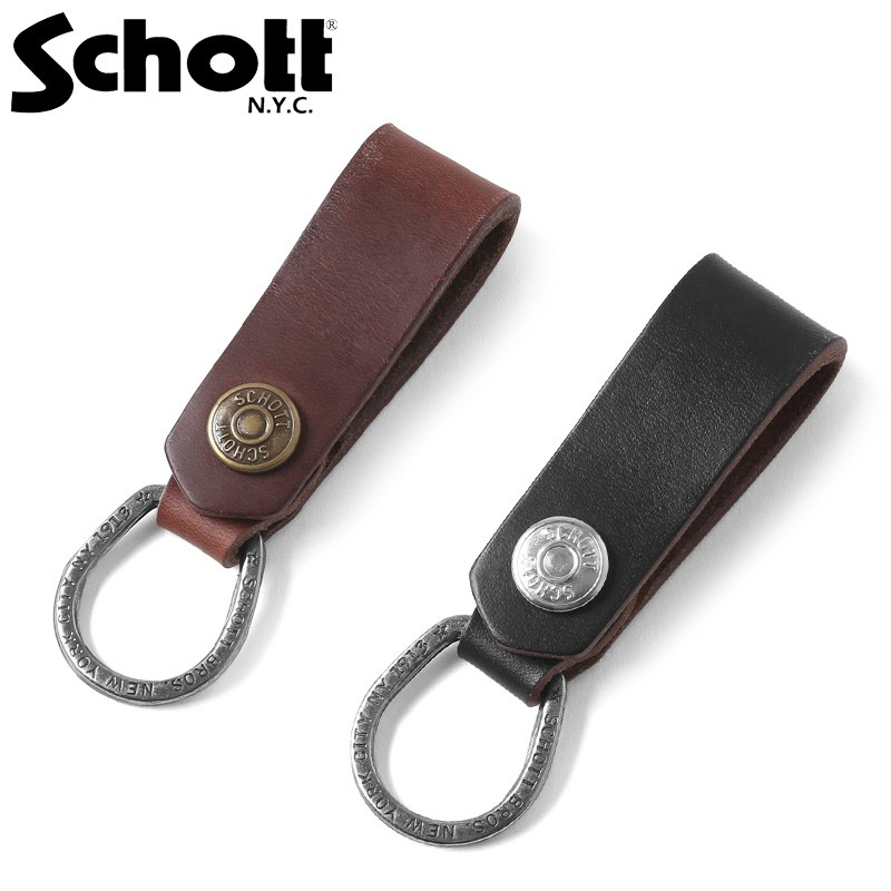 Schott ショット 3129008 レザーキーホルダー メンズ グッズ 小物 雑貨 本革 アメカジ ブランド【クーポン対象外】【T】