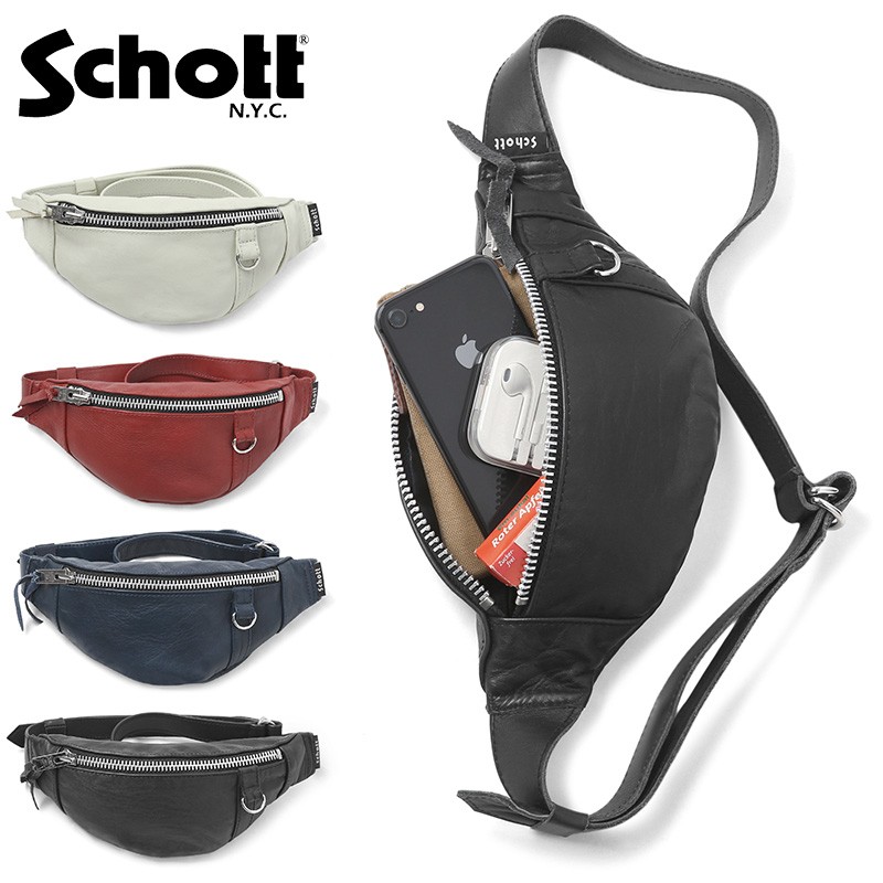 Schott ショット 3189028 レザー スモール ボディバッグ 本革 牛革