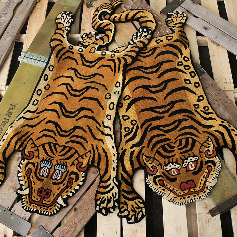 [代金引換不可] 新品 チベタン タイガーラグ Lサイズ カーペット 絨毯