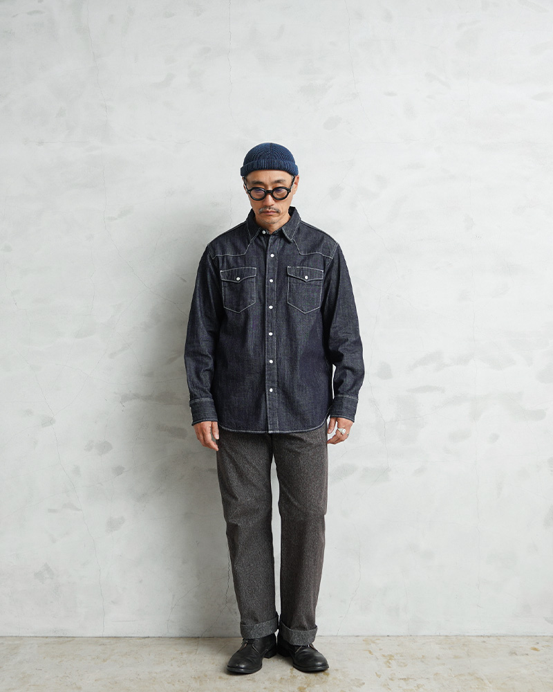 HOUSTON（ヒューストン） 40695 USA COTTON DENIM WESTERN SHIRT USA