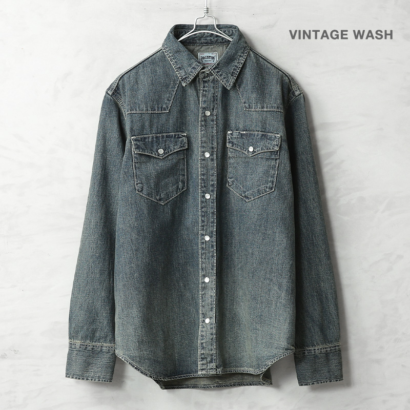 HOUSTON（ヒューストン） 40695 USA COTTON DENIM WESTERN SHIRT USA