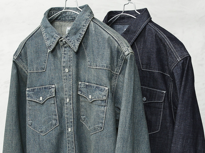 HOUSTON（ヒューストン） 40695 USA COTTON DENIM WESTERN SHIRT USA