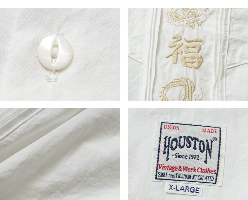 HOUSTON ヒューストン 41219 EMB CUBA SHIRT（福）キューバ