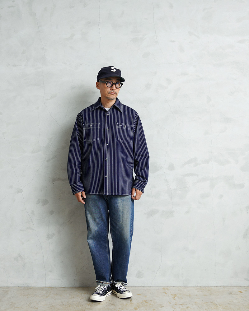 HOUSTON（ヒューストン） 41259 INDIGO WABASH WORK SHIRT インディゴ