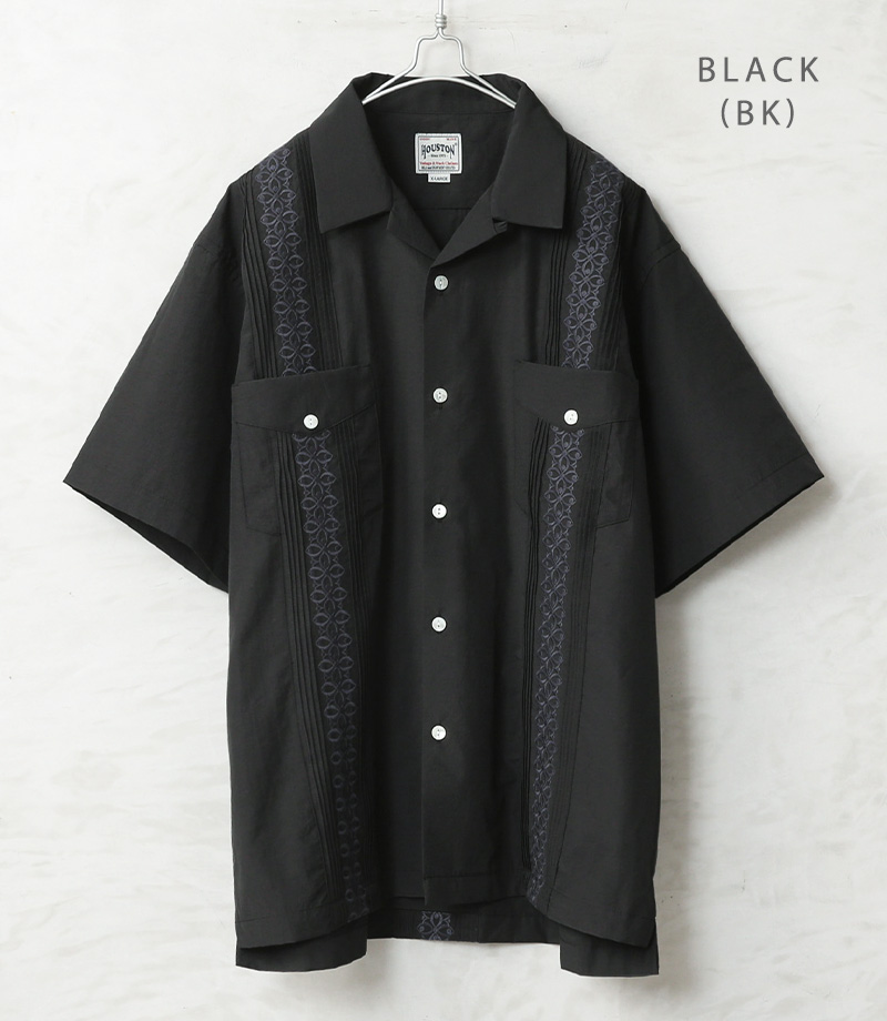 HOUSTON（ヒューストン） 41306 EMB CUBA SHIRT（BOTANICAL）刺繍
