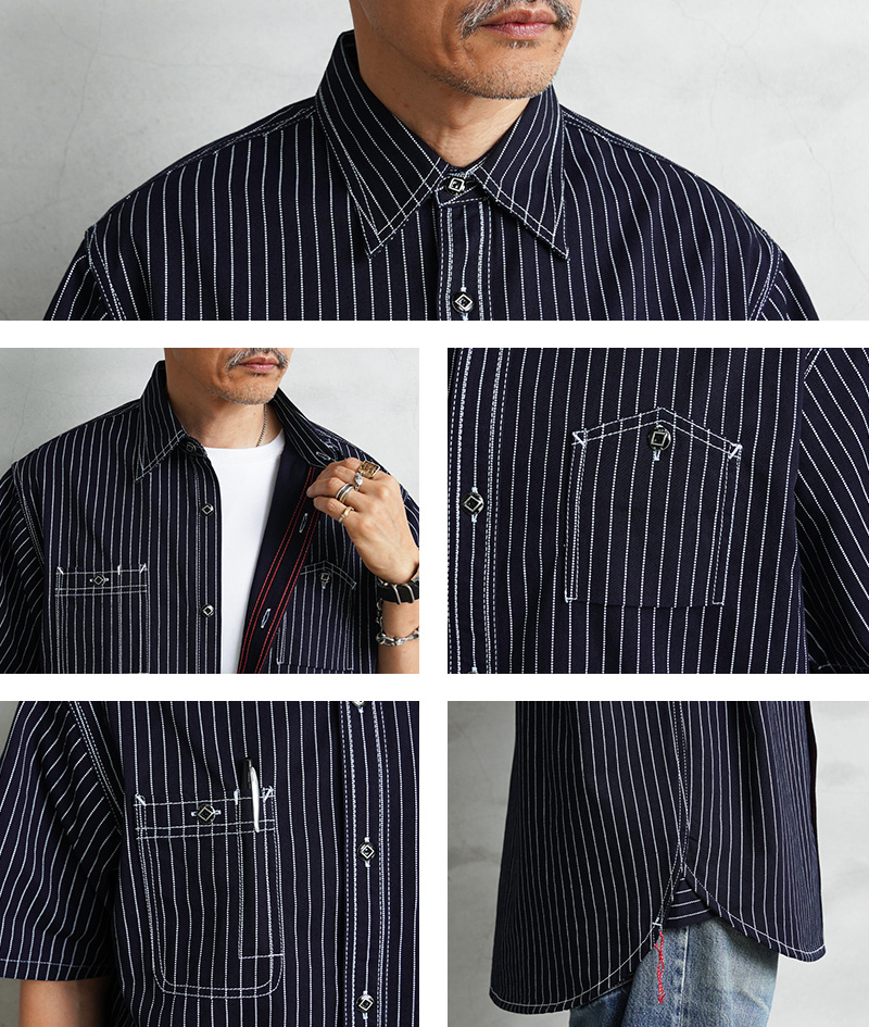 HOUSTON（ヒューストン） 41350 WABASH 40s WORK SHIRT ウォバッシュ