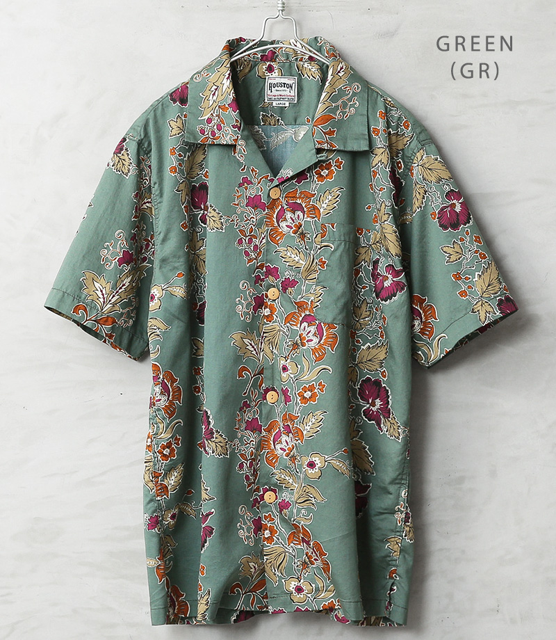 HOUSTON（ヒューストン） 41353 ALOHA SHIRT（BOTANICAL）アロハシャツ