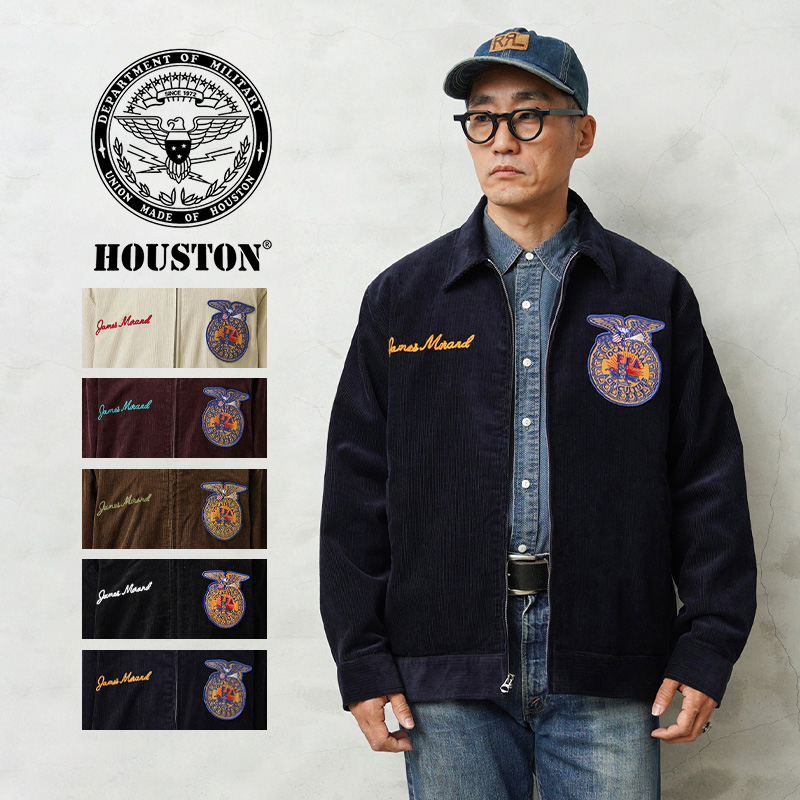 HOUSTON コーディロイ ドリズラー TEXAS 刺繍 ffaアメカジ タグ 51448_1a.jpg