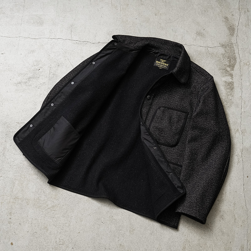 未使用級 ヒューストン HOUSTON ウールブレンド CPOジャケット 黒 HOUSTON（ヒューストン） 51565 BEACH CLOTH JACKET ビーチクロス