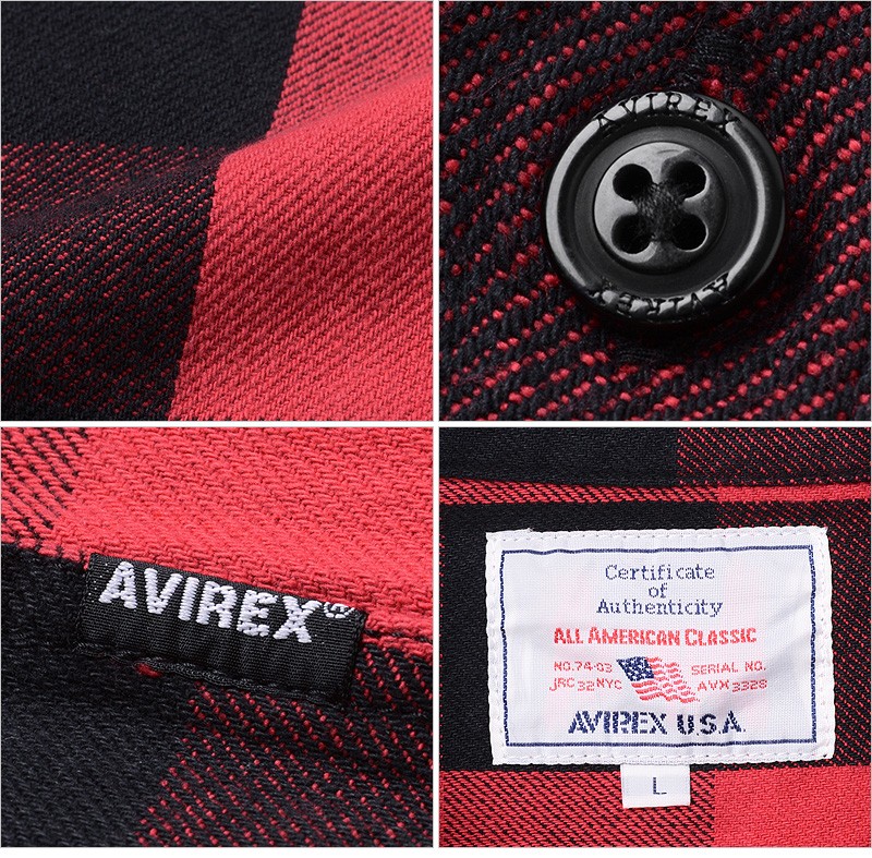 楽天市場】ＡＶＩＲＥＸ／アヴィレックス／ 長袖 刺繍チェックシャツ リトルジョー／ Ｌ／Ｓ ＥＭＢＲＯＩＤＥＲ／アヴィレックス :  丸井（マルイ）楽天市場店