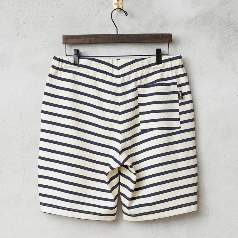 Avirex アヴィレックス リブ素材 ボーダー ショートパンツ メンズ ショーツ ハーフパンツ テレコ素材 買収