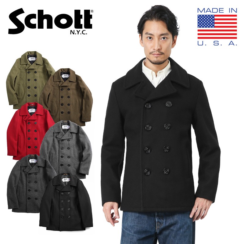 超目玉 Schott ショット ヘビーメルトン Pコート MEN'S BIGI別注