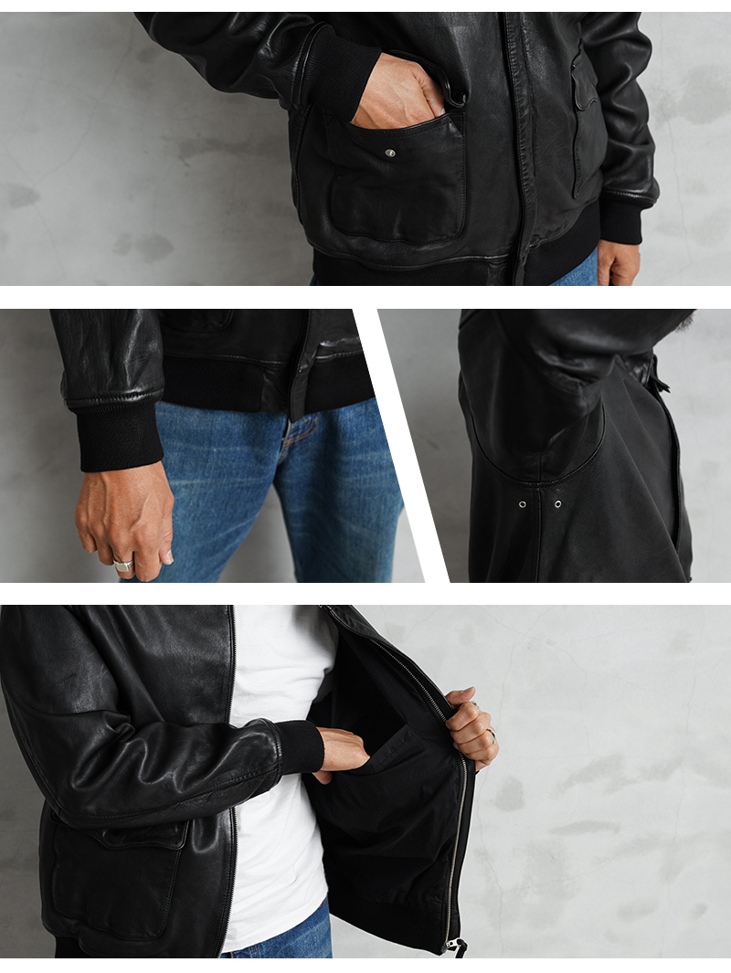 HOUSTON（ヒューストン） 8244 A-2 SHEEP LEATHER JACKET シープスキン