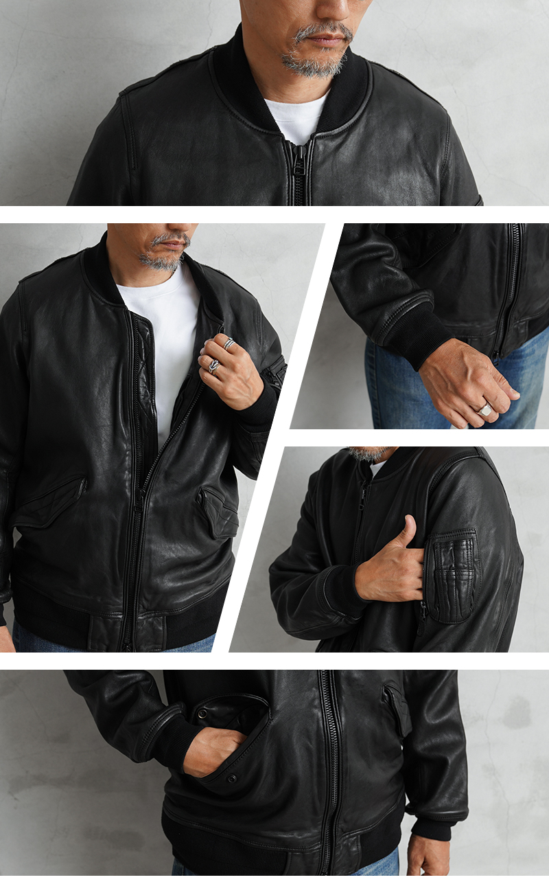 HOUSTON（ヒューストン） 8245 L-2 SHEEP LEATHER JACKET シープスキン