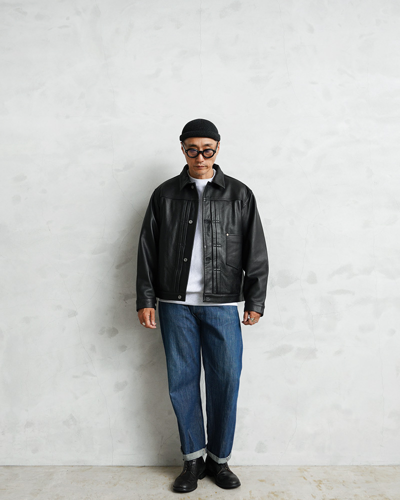 HOUSTON（ヒューストン） 8256 COW LEATHER WW II TRUCKER JACKET