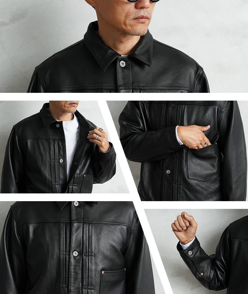 HOUSTON（ヒューストン） 8256 COW LEATHER WW II TRUCKER JACKET