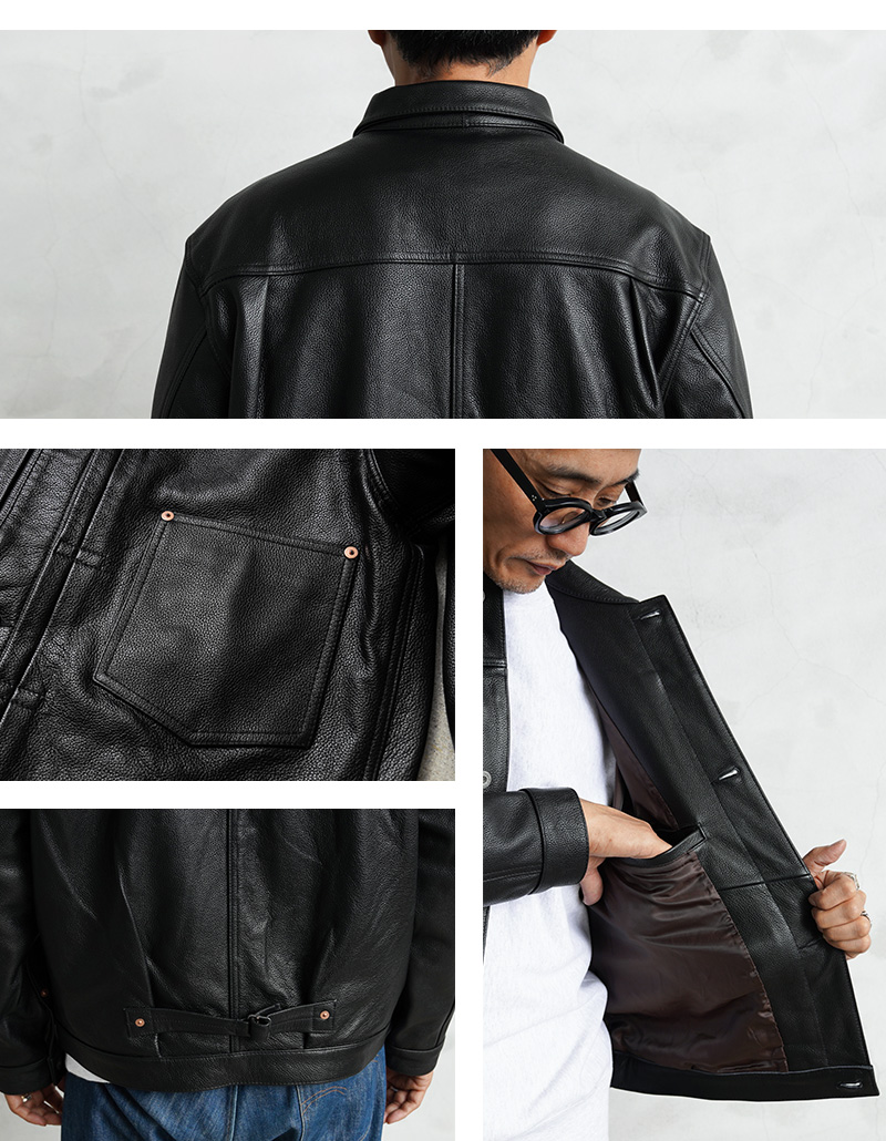 HOUSTON（ヒューストン） 8256 COW LEATHER WW II TRUCKER JACKET