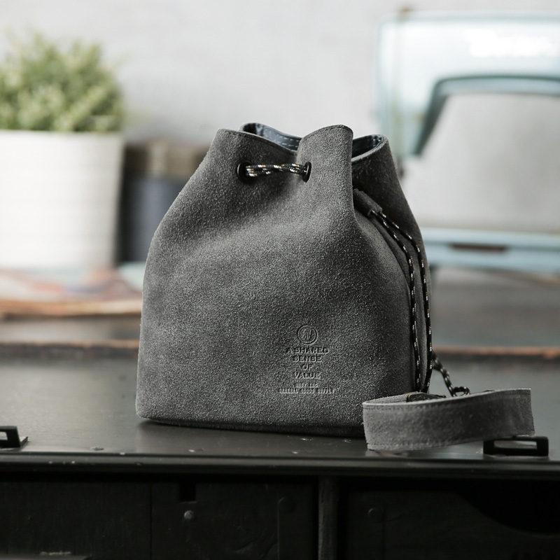 AS2OV アッソブ 091757 WATER PROOF SUEDE MINI DRAW STRING SHOULDER  