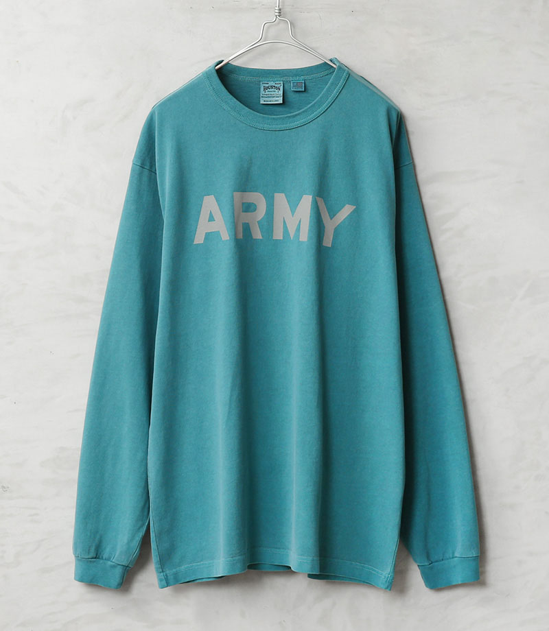 HOUSTON（ヒューストン） 22392 U.S. COTTON PIGMENT DYE ARMY ピグメント プリント Tシャツ ...