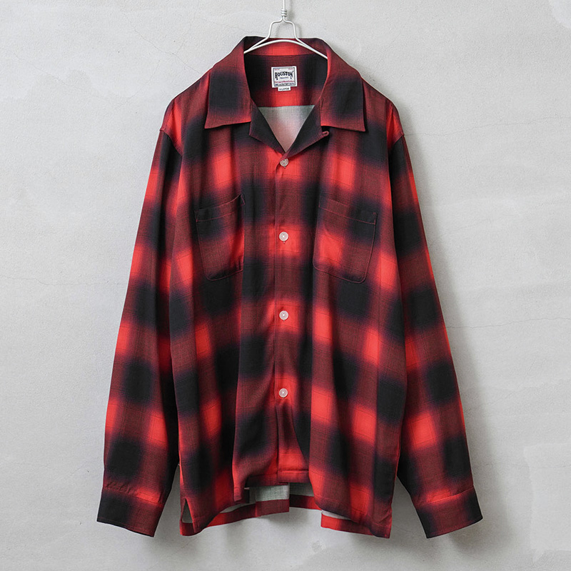 HOUSTON 40989 OMBRE L/S CHECK SHIRT ロングスリーブ オンブレチェ...