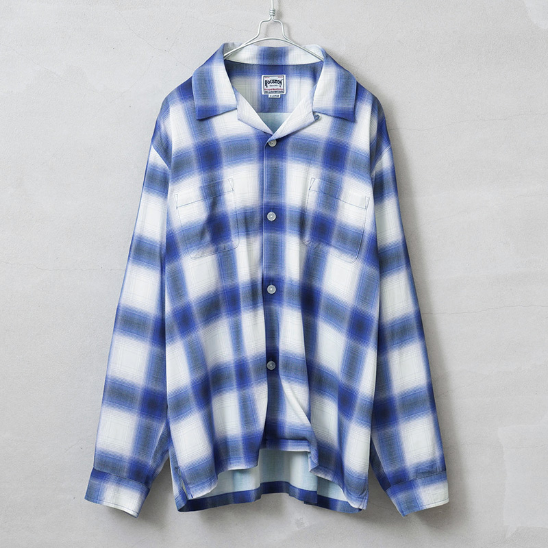 HOUSTON 40989 OMBRE L/S CHECK SHIRT ロングスリーブ オンブレチェ...