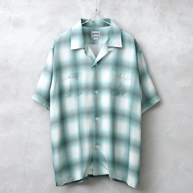 HOUSTON（ヒューストン） 41187 OMBRE S/S CHECK SHIRT オンブレ