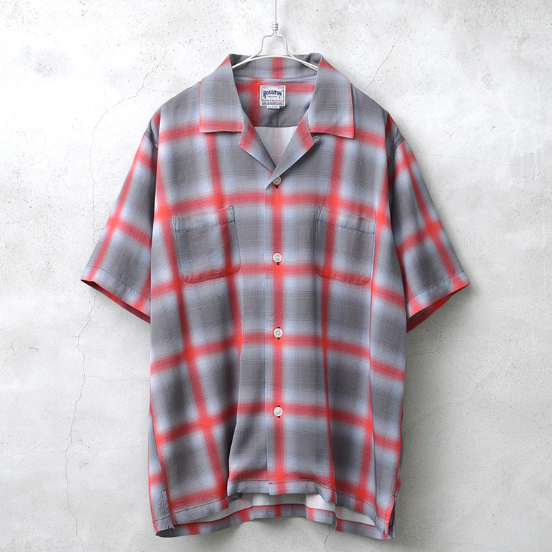 HOUSTON（ヒューストン） 41187 OMBRE S/S CHECK SHIRT オンブレ