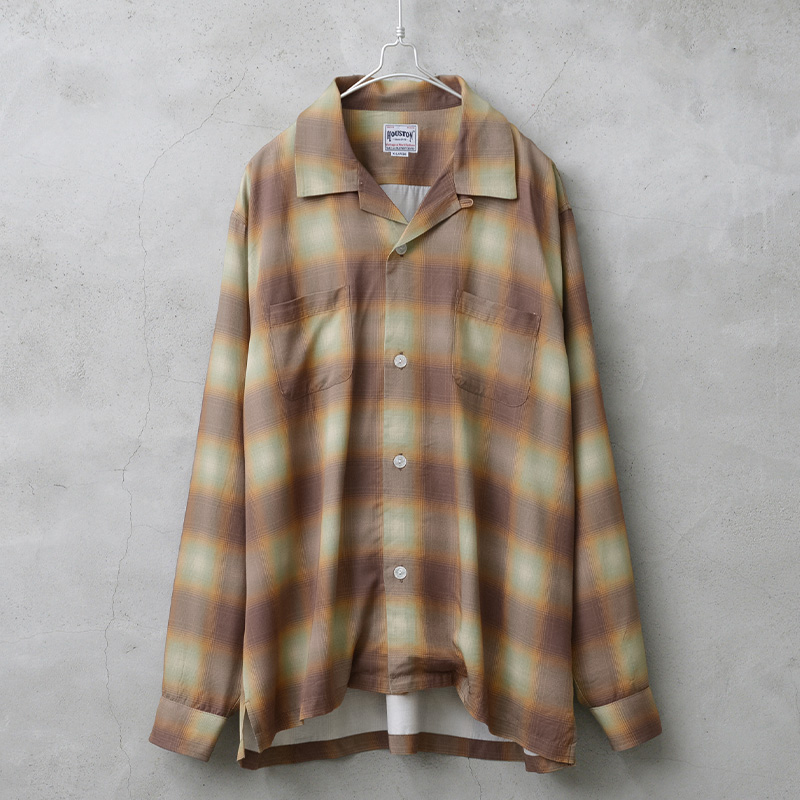ホミちゃん HOUSTON（ヒューストン） 41188 OMBRE L/S CHECK SHIRT オンブレ