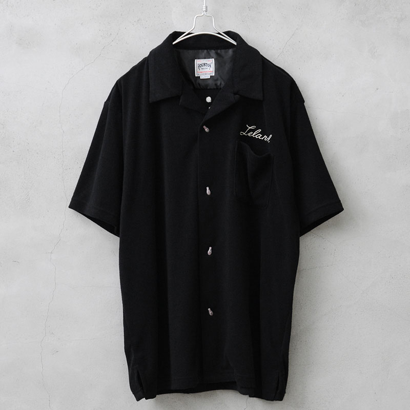 新品タグ付き＊HOUSTON パイルボーリングシャツ ブラック XXL 新品タグ付き＊HOUSTON パイルボーリングシャツ ブラック XL