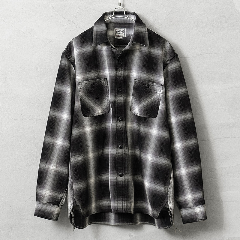 HOUSTON（ヒューストン） 41252 OMBRE CHECK VIYELLA SHIRT オンブレー