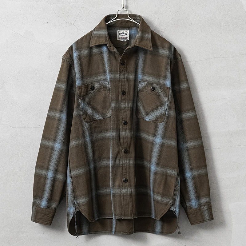 HOUSTON（ヒューストン） 41252 OMBRE CHECK VIYELLA SHIRT オンブレー